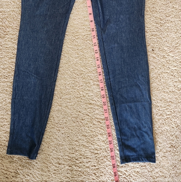 MeMoi High-Waisted Skinny Jean Leggings Women's Dark Blue Jeans Size Small - Picture 6 of 8